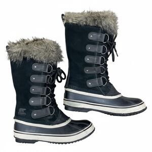 Sorel Explorer Joan Waterproof Black Winter Boots - Size 8